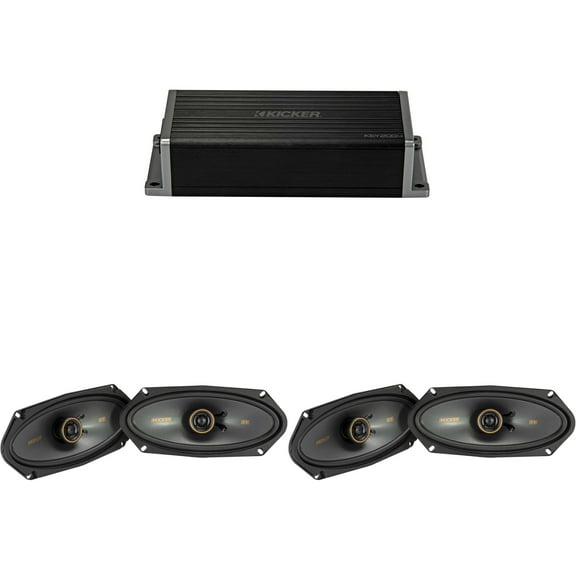Kicker 47KEY2004 4-Channel DSP Smart Amp w/ (2) 51KSC41004 4x10" Audio Upgrade Bundle