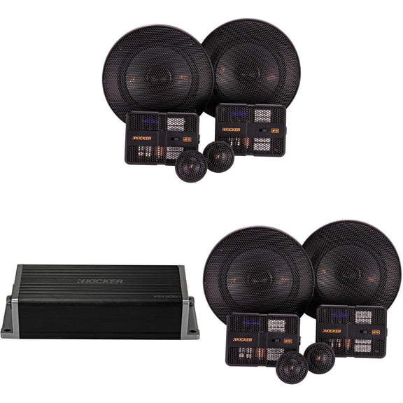 Kicker 47KEY2004 4-Channel DSP Smart Amp w/ (2) 51KSS504 5.25" Audio Upgrade Bundle