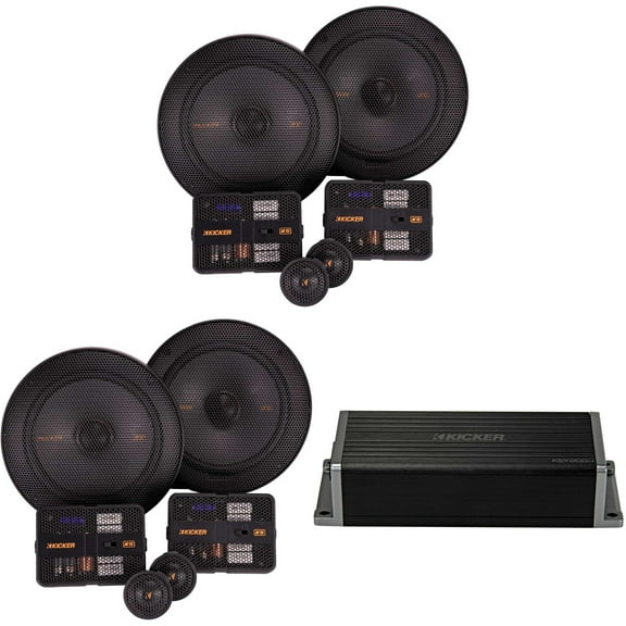 Kicker 47KEY2004 4-Channel DSP Smart Amp w/ (2) 51KSS6504 6.5" Audio Upgrade Bundle