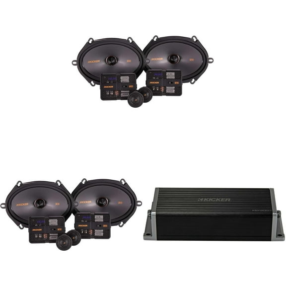 Kicker 47KEY2004 4-Channel DSP Smart Amp w/ (2) 51KSS6804 6x8" Audio Upgrade Bundle