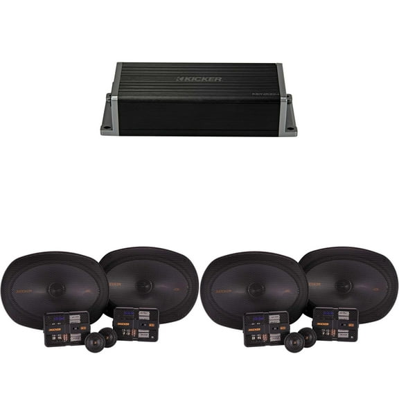 Kicker 47KEY2004 4-Channel DSP Smart Amp w/ (2) 51KSS6904 6x9" Audio Upgrade Bundle