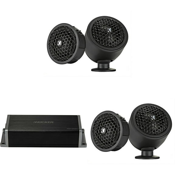 Kicker 47KEY2004 4-Channel DSP Smart Amp w/ (2) 51KST2504 1" Audio Upgrade Bundle