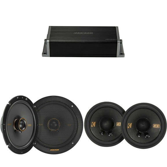 Kicker 47KEY2004 4-Channel DSP Smart Amp w/ 51KSC 2.75" & 6.75" Audio Upgrade Bundle