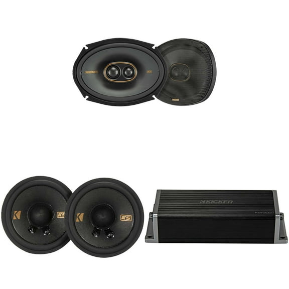 Kicker 47KEY2004 4-Channel DSP Smart Amp w/ 51KSC 2.75" & 6x9" 3-Way Audio Upgrade Bundle
