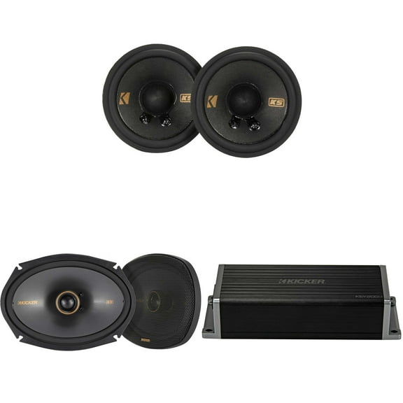 Kicker 47KEY2004 4-Channel DSP Smart Amp w/ 51KSC 2.75" & 6x9" Audio Upgrade Bundle