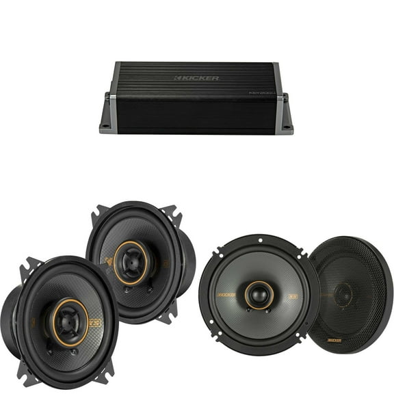 Kicker 47KEY2004 4-Channel DSP Smart Amp w/ 51KSC 4" & 6.5" Audio Upgrade Bundle