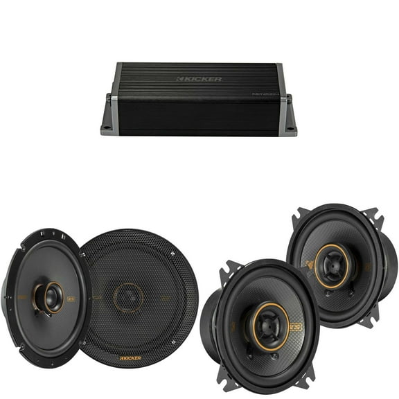 Kicker 47KEY2004 4-Channel DSP Smart Amp w/ 51KSC 4" & 6.75" Audio Upgrade Bundle