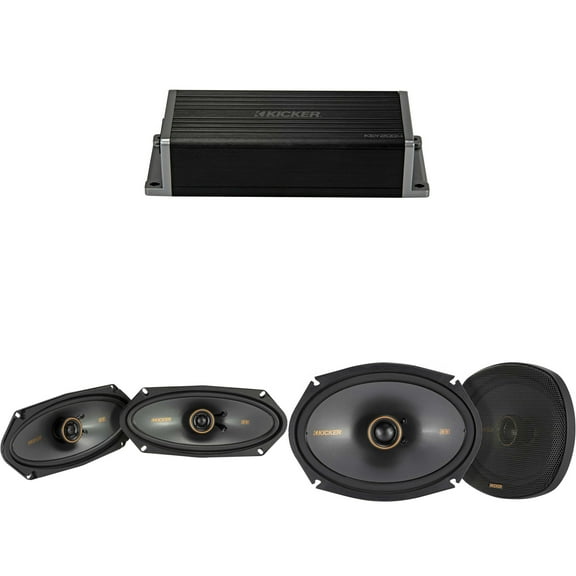 Kicker 47KEY2004 4-Channel DSP Smart Amp w/ 51KSC 4x10" & 6x9" Audio Upgrade Bundle