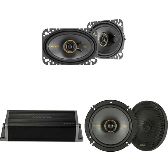 Kicker 47KEY2004 4-Channel DSP Smart Amp w/ 51KSC 4x6" & 6.5" Audio Upgrade Bundle