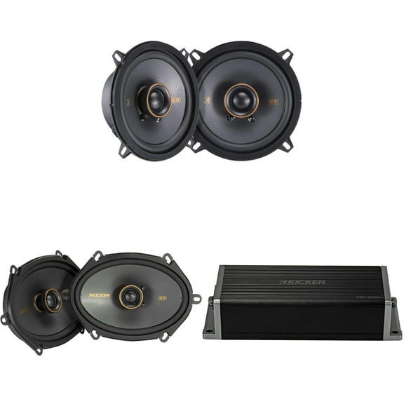 Kicker 47KEY2004 4-Channel DSP Smart Amp w/ 51KSC 6x8" & 5.25" Audio Upgrade Bundle