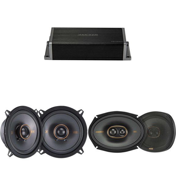 Kicker 47KEY2004 4-Channel DSP Smart Amp w/ 51KSC 6x9" 3-Way & 5.25" Audio Upgrade Bundle