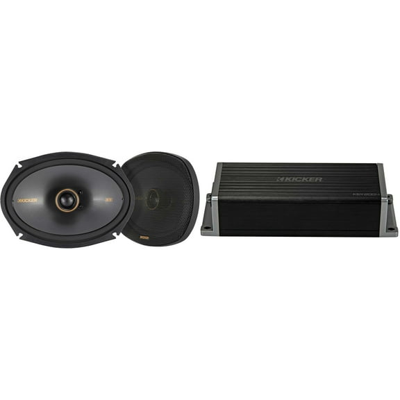 Kicker 47KEY2004 4-Channel DSP Smart Amp w/ 51KSC6904 6x9" Audio Upgrade Bundle