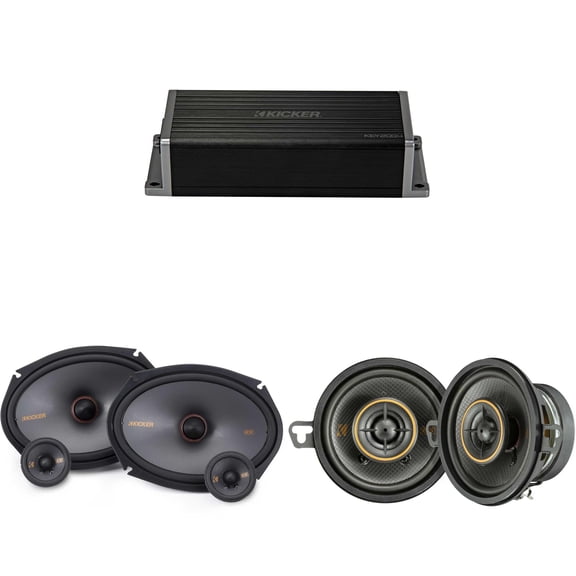 Kicker 47KEY2004 4-Channel DSP Smart Amp w/ 51KSS 2-way 6x9" & 3.5" Audio Upgrade Bundle
