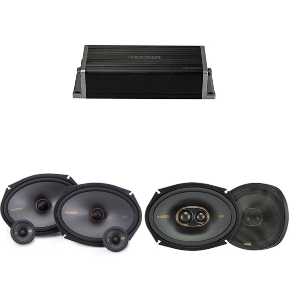 Kicker 47KEY2004 4-Channel DSP Smart Amp w/ 51KSS 2-way 6x9" & 6x9" 3-way Audio Upgrade Bundle