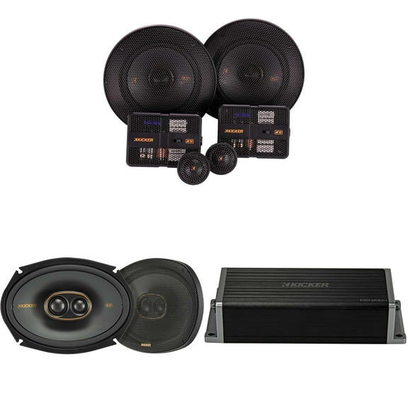 Kicker 47KEY2004 4-Channel DSP Smart Amp w/ 51KSS 5.25" & 6x9" 3-way Audio Upgrade Bundle