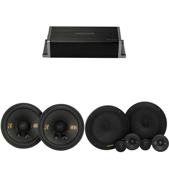 Kicker 47KEY2004 4-Channel DSP Smart Amp w/ 51KSS 6.5" 3-way & 2.75" Audio Upgrade Bundle