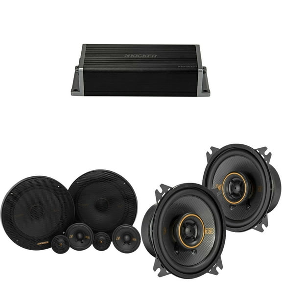 Kicker 47KEY2004 4-Channel DSP Smart Amp w/ 51KSS 6.5" 3-way & 4" Audio Upgrade Bundle
