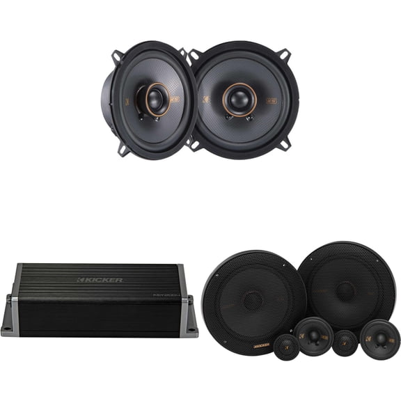 Kicker 47KEY2004 4-Channel DSP Smart Amp w/ 51KSS 6.5" 3-way & 5.25" Audio Upgrade Bundle