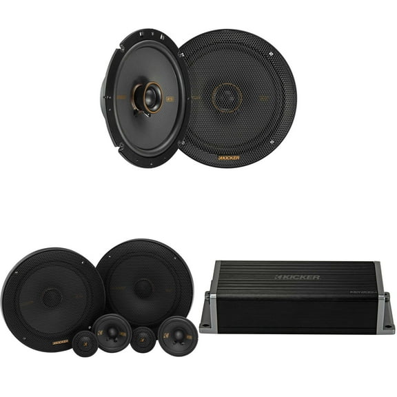 Kicker 47KEY2004 4-Channel DSP Smart Amp w/ 51KSS 6.5" 3-way & 6.75" Audio Upgrade Bundle