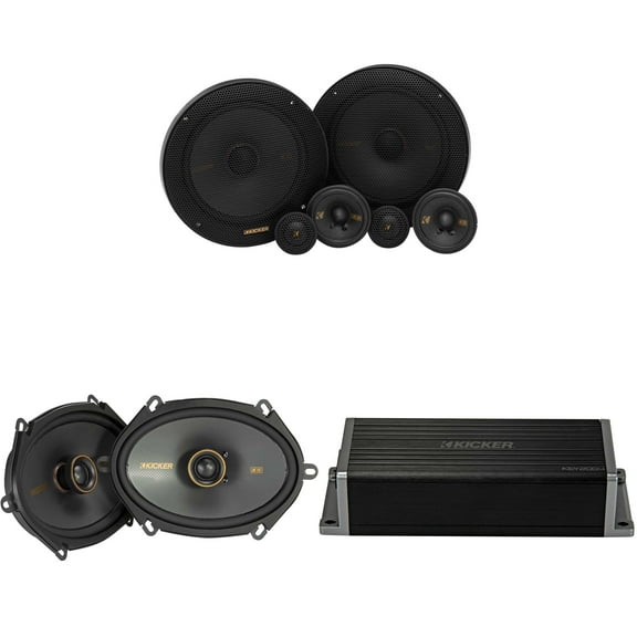 Kicker 47KEY2004 4-Channel DSP Smart Amp w/ 51KSS 6.5" 3-way & 6x8" Audio Upgrade Bundle