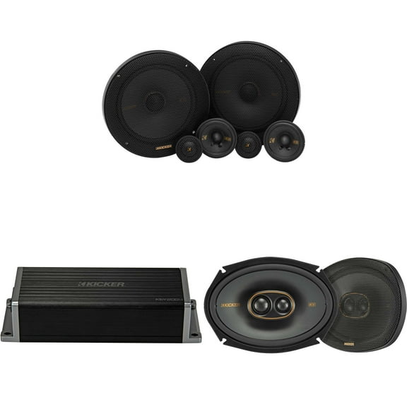 Kicker 47KEY2004 4-Channel DSP Smart Amp w/ 51KSS 6.5" 3-way & 6x9" 3-way Audio Upgrade Bundle