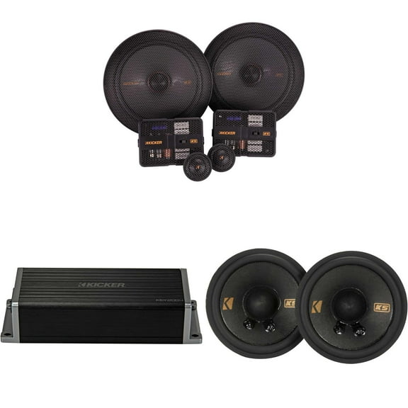 Kicker 47KEY2004 4-Channel DSP Smart Amp w/ 51KSS 6.75" & 2.75" Audio Upgrade Bundle