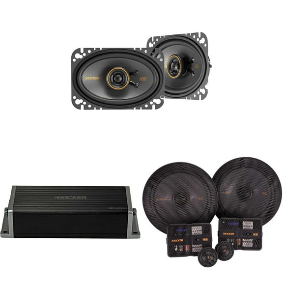 Kicker 47KEY2004 4-Channel DSP Smart Amp w/ 51KSS 6.75" & 4x6" Audio Upgrade Bundle