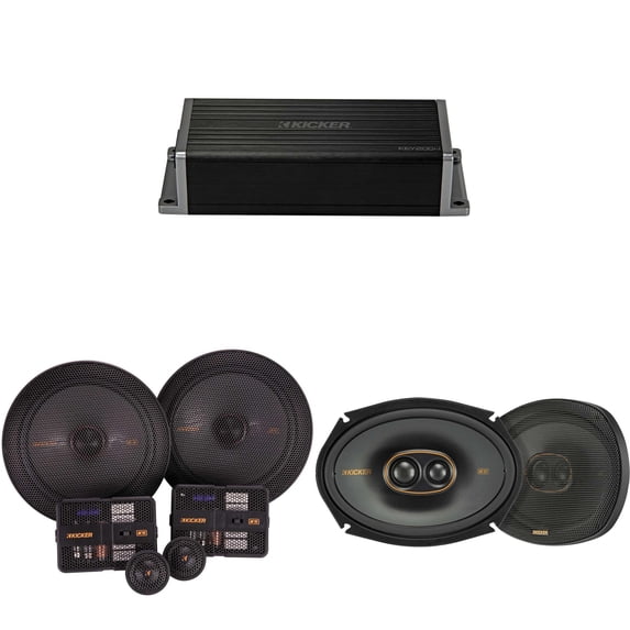 Kicker 47KEY2004 4-Channel DSP Smart Amp w/ 51KSS 6.75" & 6x9" 3-way Audio Upgrade Bundle