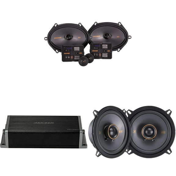 Kicker 47KEY2004 4-Channel DSP Smart Amp w/ 51KSS 6x8" & 5.25" Audio Upgrade Bundle