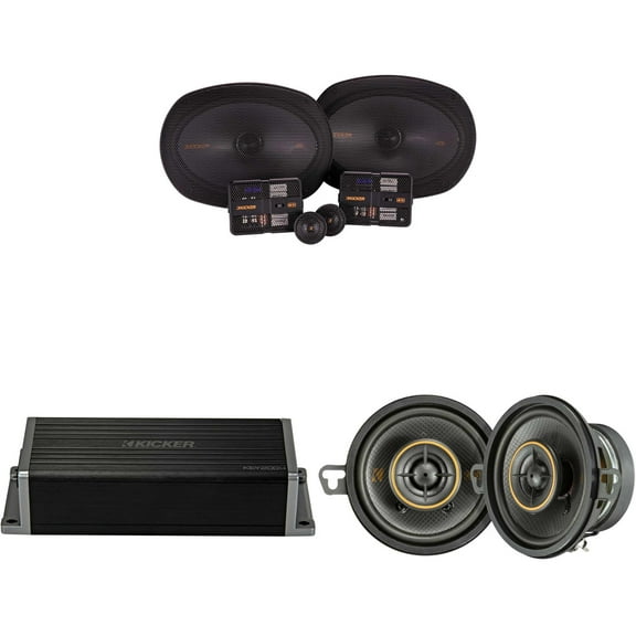 Kicker 47KEY2004 4-Channel DSP Smart Amp w/ 51KSS 6x9" & 3.5" Audio Upgrade Bundle