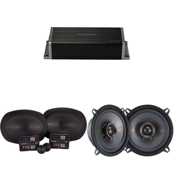 Kicker 47KEY2004 4-Channel DSP Smart Amp w/ 51KSS 6x9" & 5.25" Audio Upgrade Bundle