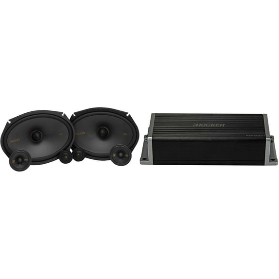 Kicker 47KEY2004 4-Channel DSP Smart Amp w/ 51KSS369 6x9" 3-Way Audio Upgrade Bundle