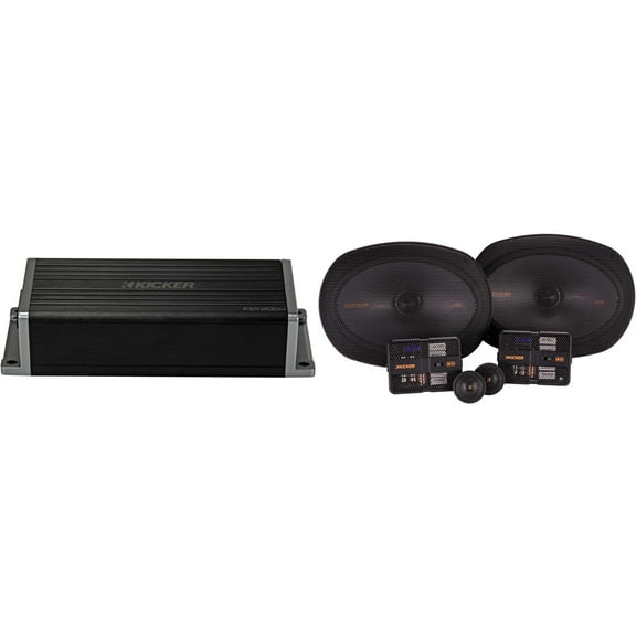 Kicker 47KEY2004 4-Channel DSP Smart Amp w/ 51KSS6904 6x9" Audio Upgrade Bundle