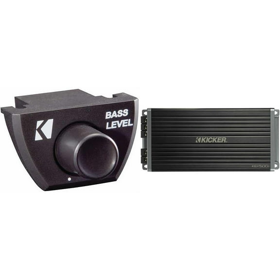 Kicker 47KEY5001 500-Watt Mono Channel Amp With Start/Stop Capability, Bass Knob Bundle