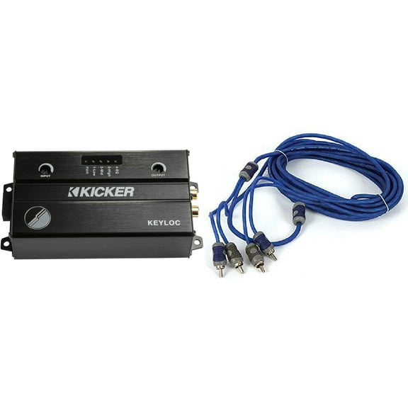 Kicker 47KEYLOC Key Series Smart Powered Line-Out Converter & 46KI26 6 Meter 2-Channel Signal Cable