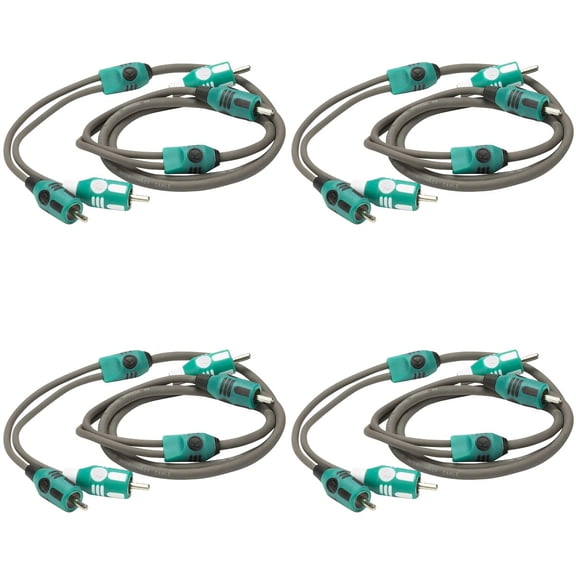 Kicker 47KMI1 Marine Series 2-Ch Rca Interconnect, 1.0m (4 Pair Bundle )