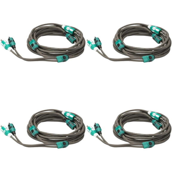 Kicker 47KMI3 Marine Series 2-Ch Rca Interconnect, 3.0m (4 Pair Bundle )