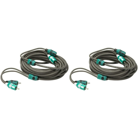 Kicker 47KMI7 Marine Series 2-Ch Rca Interconnect, 7.0m (2 Pair Bundle )