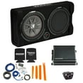 thumbnail image 1 of Kicker 47TRTP122 12-Inch Thin Down Firing Subwoofer And Passive Radiator Enclosure, Kicker CX800 amplifier and wire kit, 1 of 9