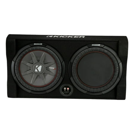 KICKER - CompRT Down-Firing 8”  Dual-Voice-Coil 2-Ohm Loaded Subwoofer Enclosure - Black