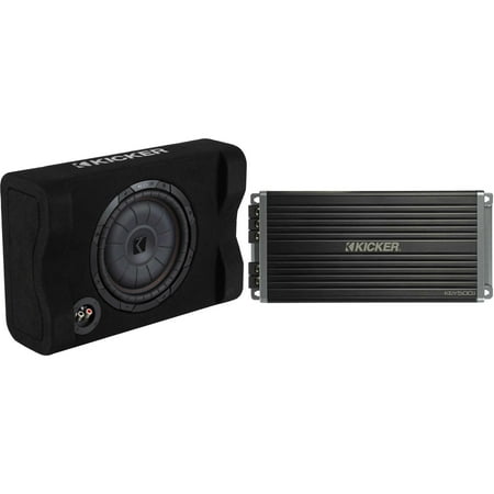 Kicker 48CVTDF102 CVTDF 10" Sub Down Firing enclosure w/ 500 Watt Key Amp Bundle