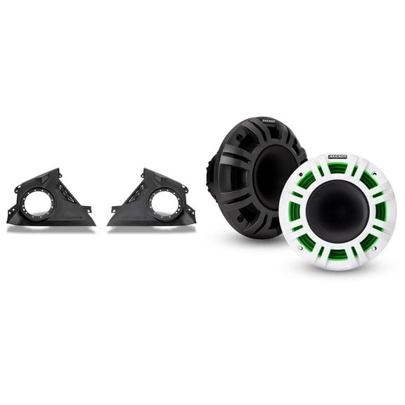 Kicker 48KMXL65 6.5" Horn-Loaded Marine Speakers Bundled with Speaker Panels Compatible with 2024-2025 CanAm Maverick R Vehicles