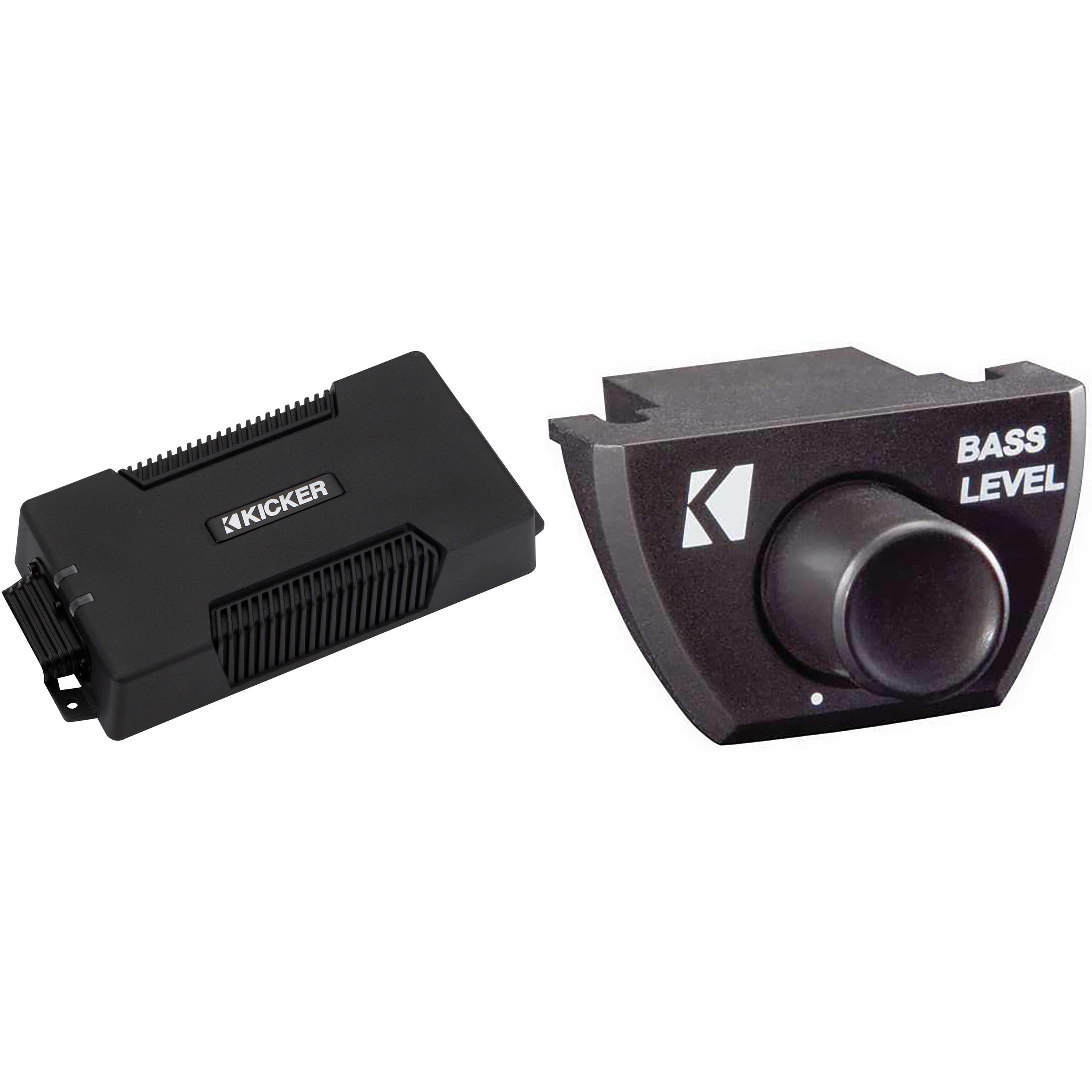 Kicker 48PXA3001 Weatherproof Powersport Amplifier - 300-Watt Mono Subwoofer Amplifier w/ Bass Knob Bundle