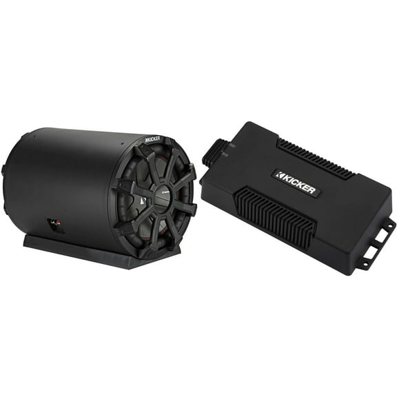 Kicker 48PXA6001 Weatherproof Powersport Mono Amp & 8" TB 2 Ohm Loaded Enclosure Subwoofer