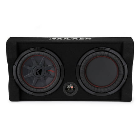 KICKER - CompRT Down-Firing 10” Dual-Voice-Coil 2-Ohm Loaded Subwoofer Enclosure - Black