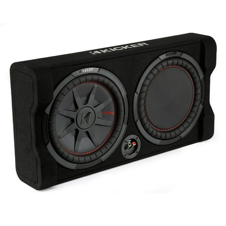 KICKER - CompRT Down-Firing 12” Dual-Voice-Coil 2-Ohm Loaded Subwoofer Enclosure - Black