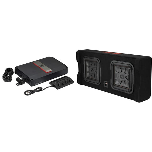 Kicker 49DL7TDF122 Dual Down Firing L7 Thin 12" Enclosure with LX13007 7 Ch. Amplifier Bundle