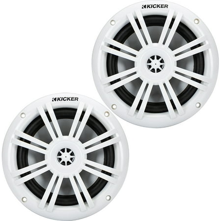 KICKER - 6-1/2" 2-Way Marine Speakers with Polypropylene Cones (Pair) - White