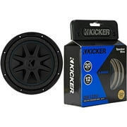 Kicker 50CVX102 10 CompVX 2 Ohm Subwoofer & 46QW1220 12AWG 20ft Speaker Wire