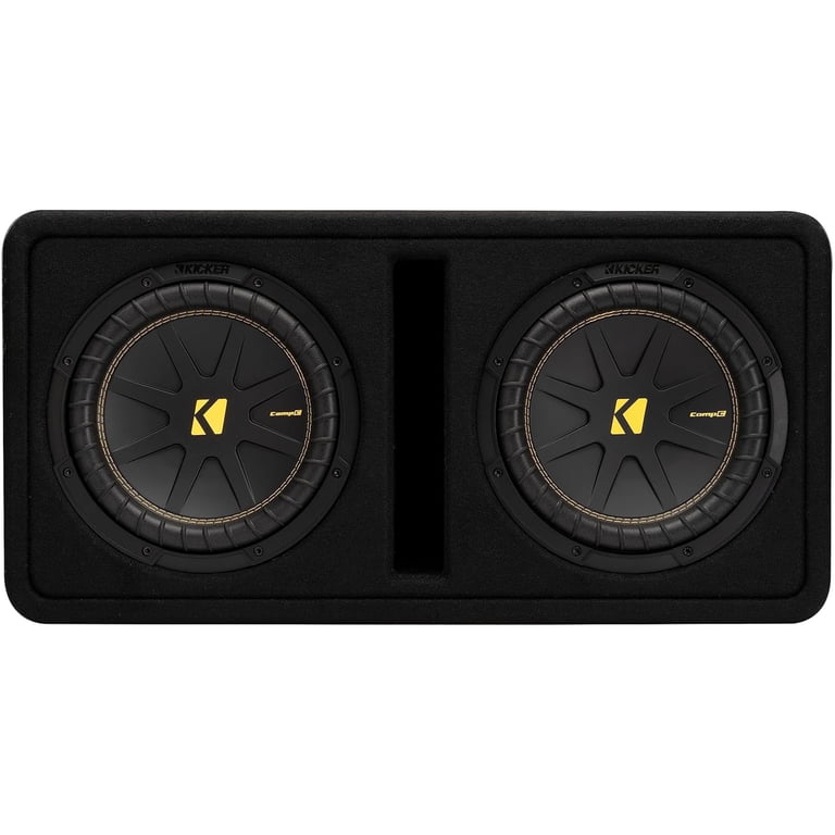Kicker Dual 10-inch CompC Subwoofers, Vented Enclosure, 2-Ohm